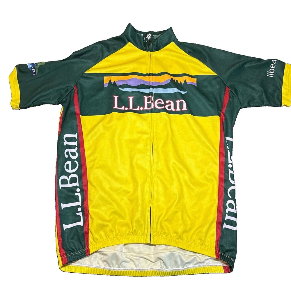 VOmax Maine L.L. Bean Cycling Jersey Mens L Full Zip Pockets Classic Logo Bike